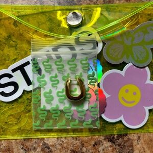 NWT Studs Chunky Square Huggie